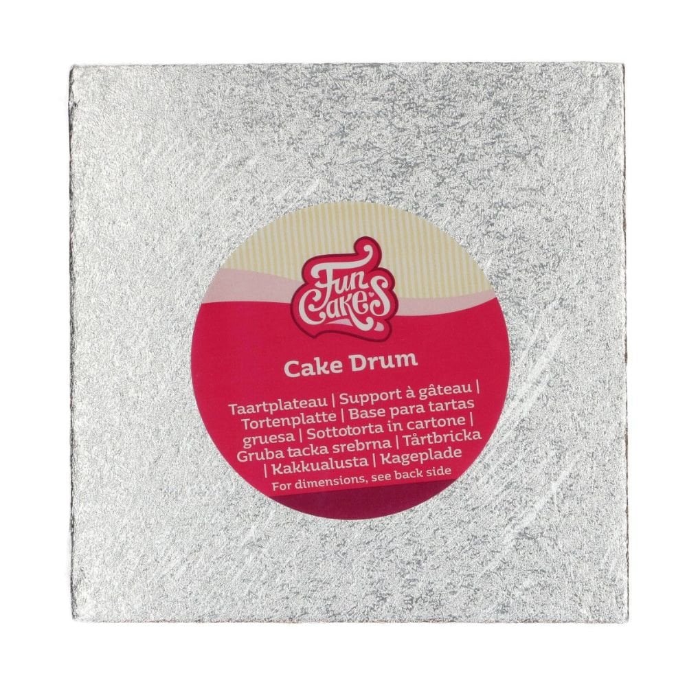 12mm Silver Square Drum Cake Board