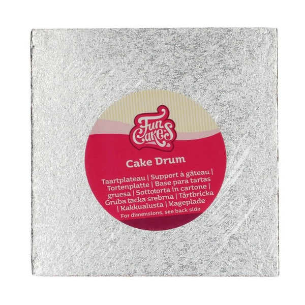 12mm Silver Square Drum Cake Board