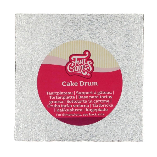12mm Silver Square Drum Cake Board
