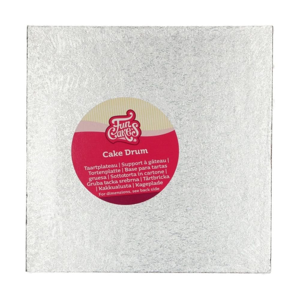 12mm Silver Square Drum Cake Board