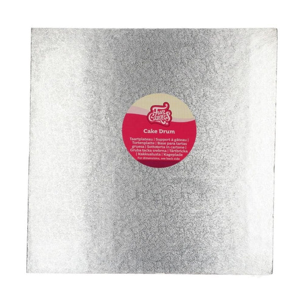 12mm Silver Square Drum Cake Board