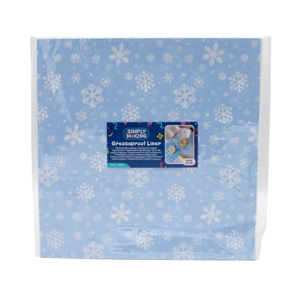 Snowflakes Printed Greaseproof Liners x 50