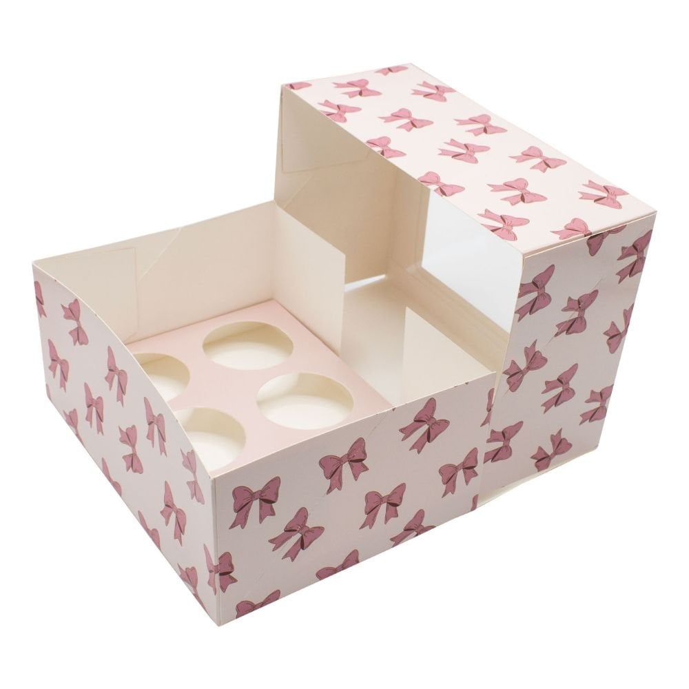 Pink Ribbon Cupcake Box Pack Of 2