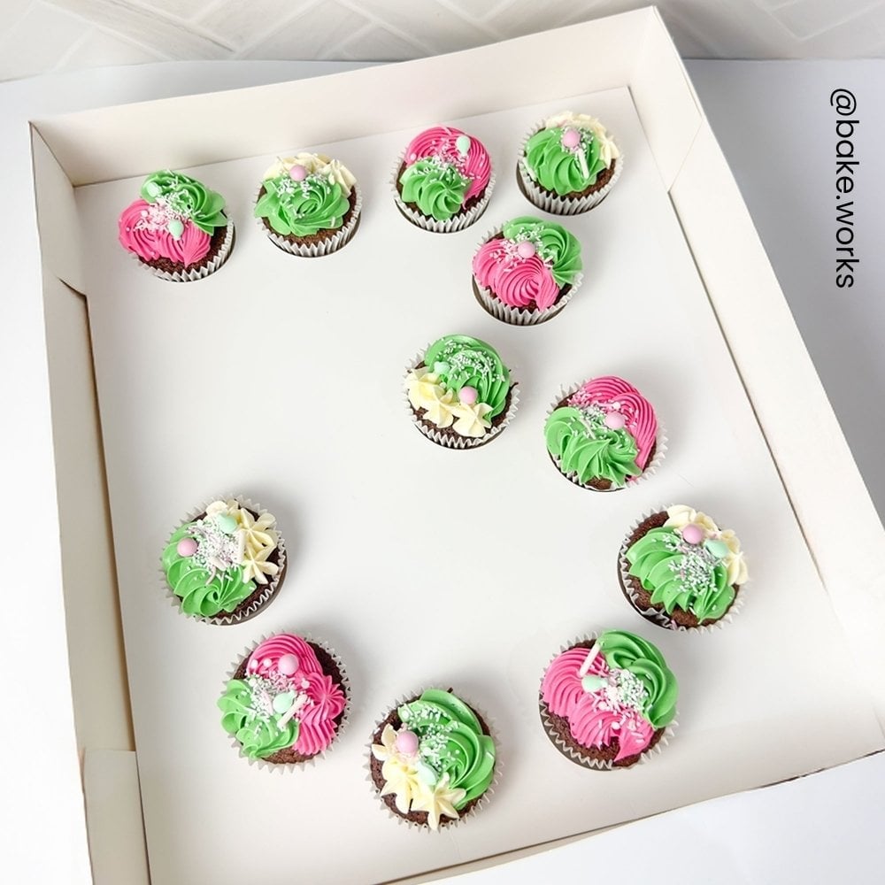 White Number Cupcake Box Holds 12