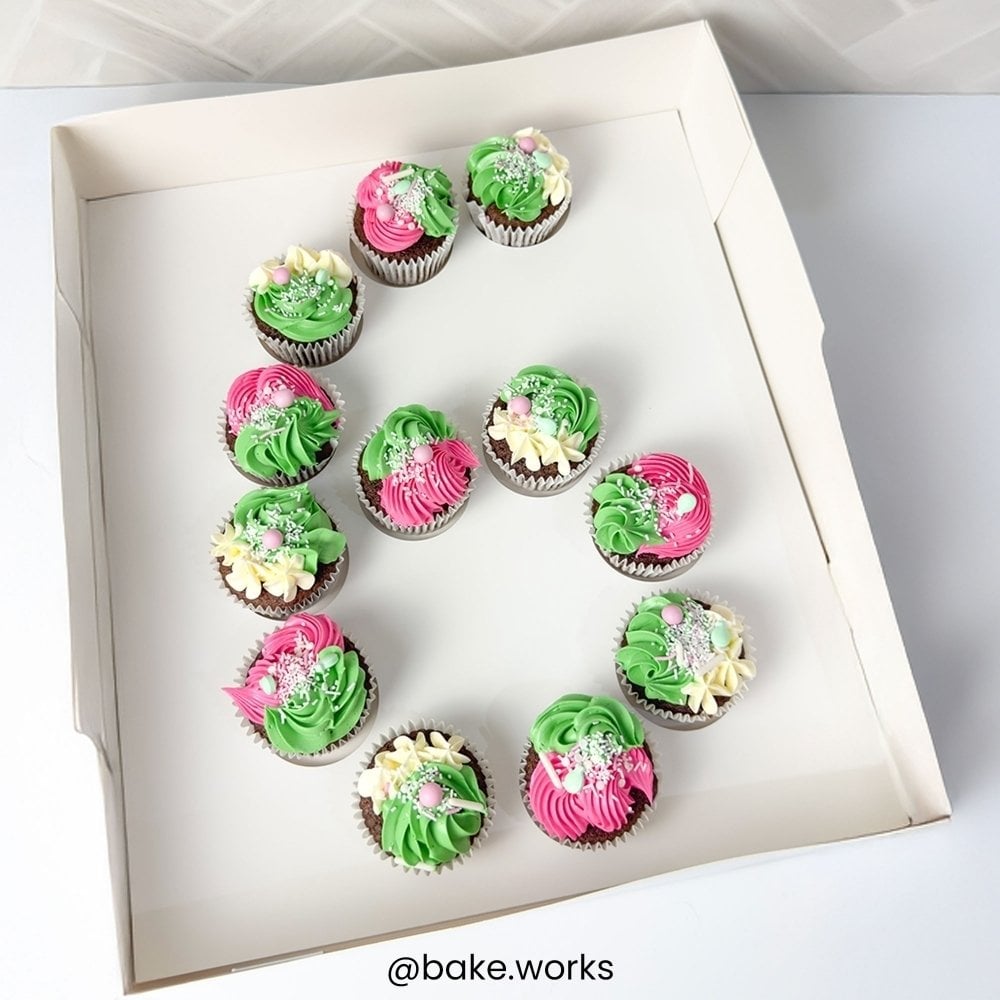 White Number Cupcake Box Holds 12