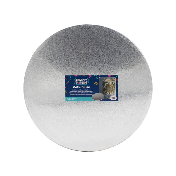 Silver Round Drum Cake Board