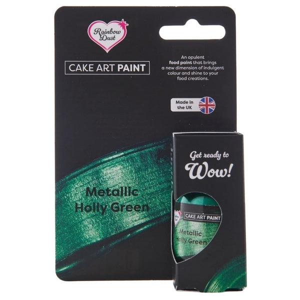 Metallic Holly Green Cake Art Paint 25ml