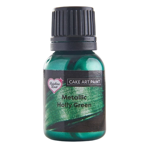 Metallic Holly Green Cake Art Paint 25ml