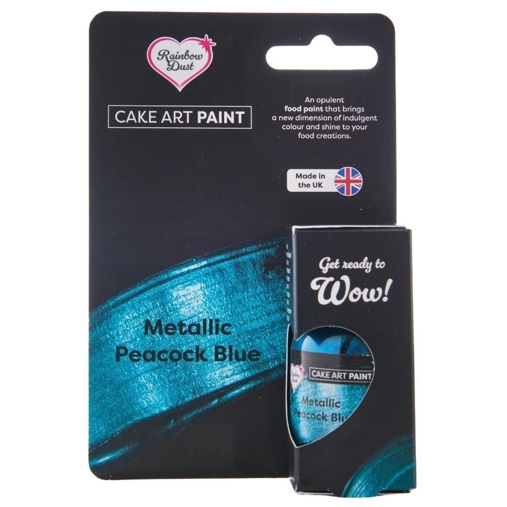 Metallic Peacock Blue Cake Art Paint 25ml