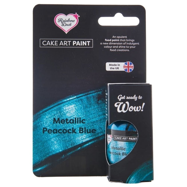 Metallic Peacock Blue Cake Art Paint 25ml