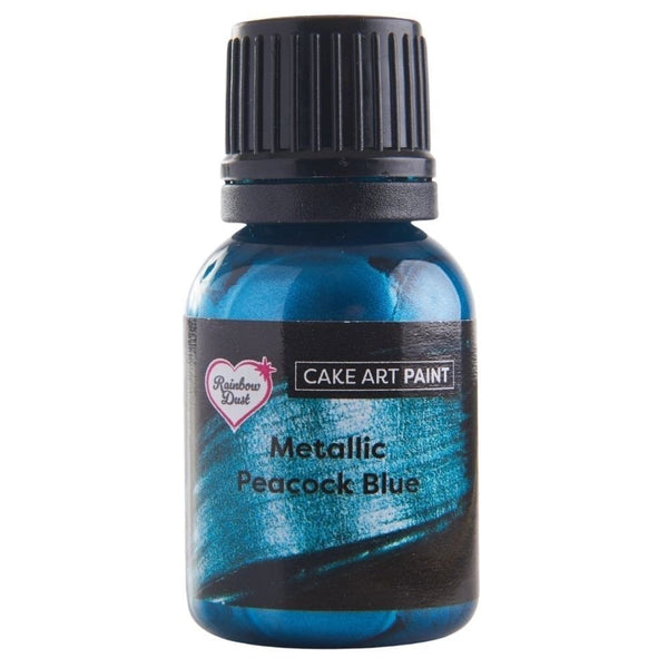 Metallic Peacock Blue Cake Art Paint 25ml