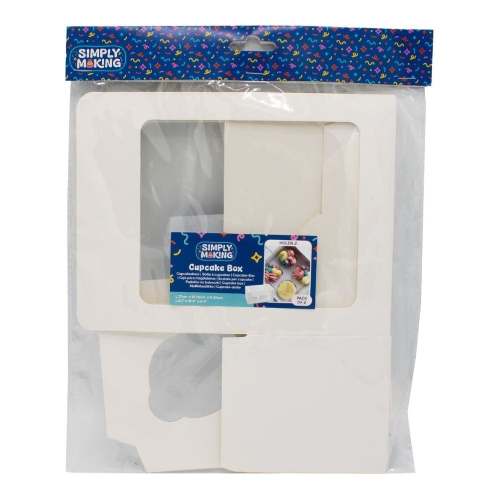 4" Deep White Cupcake Box With Window