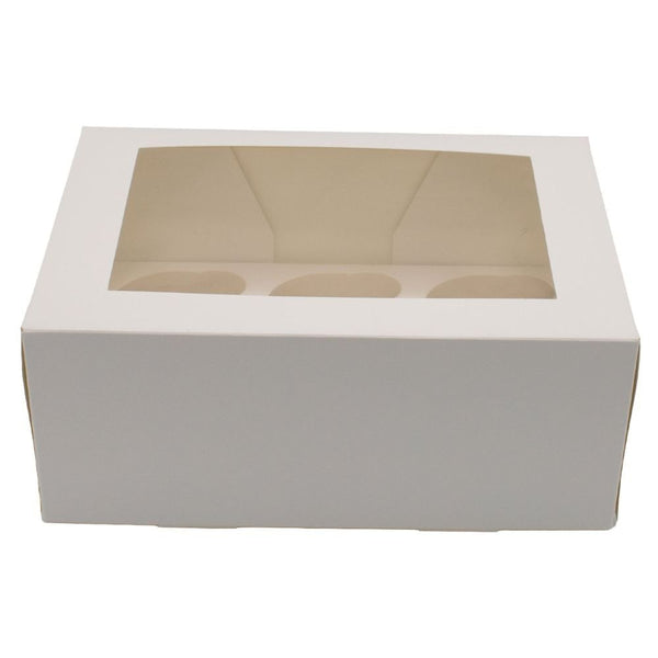 4" Deep White Cupcake Box With Window