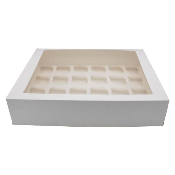 4" Deep White Cupcake Box With Window