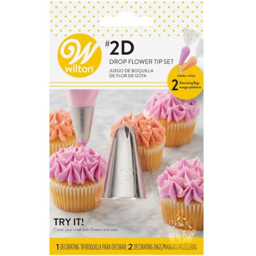 No.2D Drop Flower Decorating Tip & Piping Bags Set of 3
