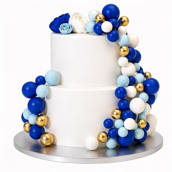 Blue Ombre & Gold Decorative Ball Set