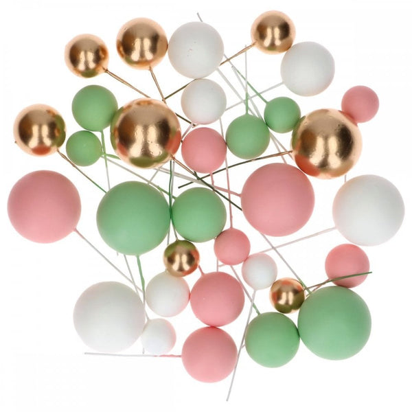 Pastel Pink & Green & Gold Decorative Ball Set