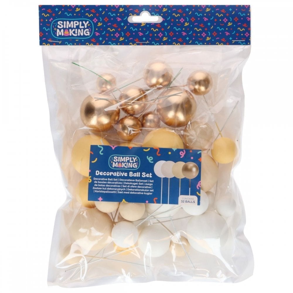 Lemon Ombre & Gold Decorative Ball Set