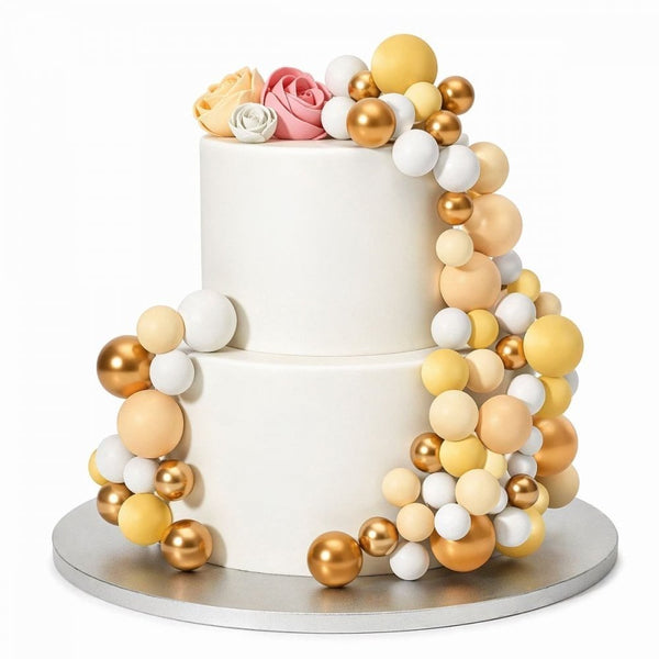 Lemon Ombre & Gold Decorative Ball Set