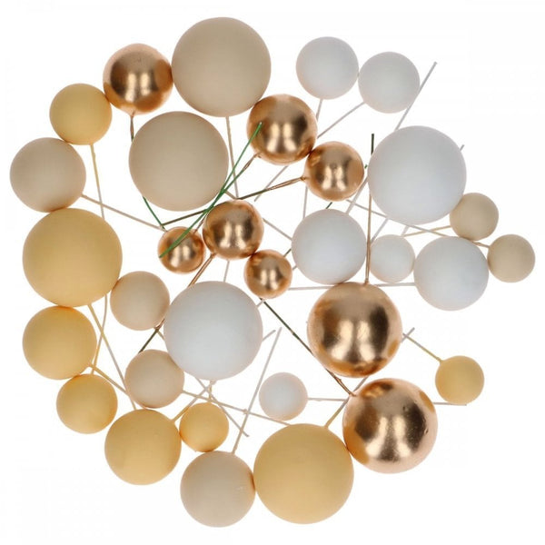 Lemon Ombre & Gold Decorative Ball Set