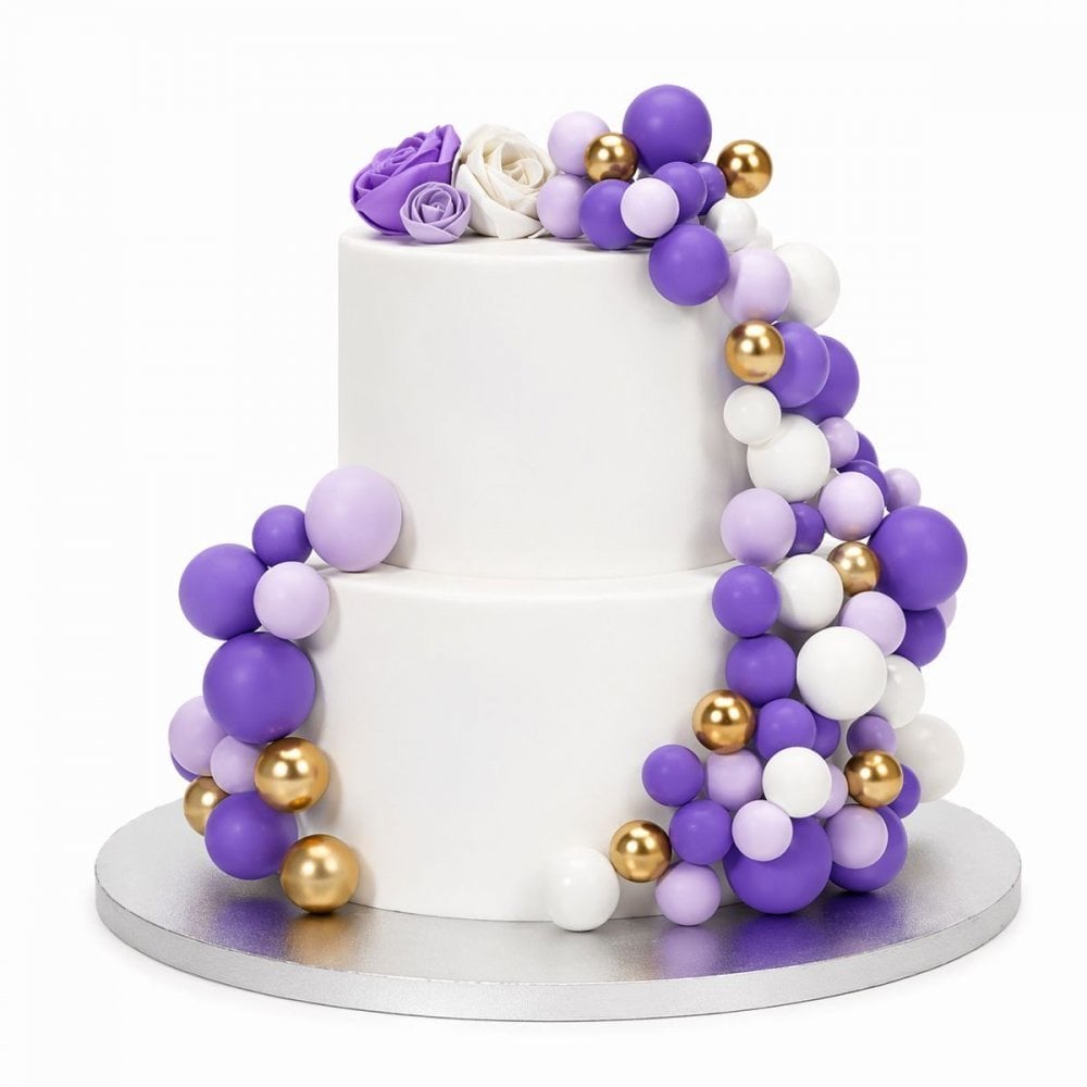 Purple Ombre & Gold Decorative Ball Set