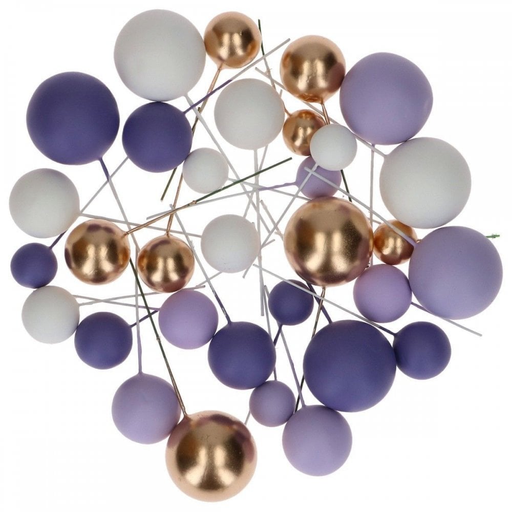 Purple Ombre & Gold Decorative Ball Set