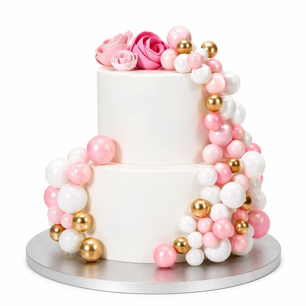 Pink Ombre & Gold Decorative Ball Set