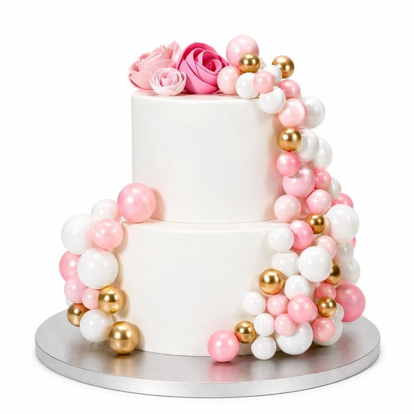 Pink Ombre & Gold Decorative Ball Set