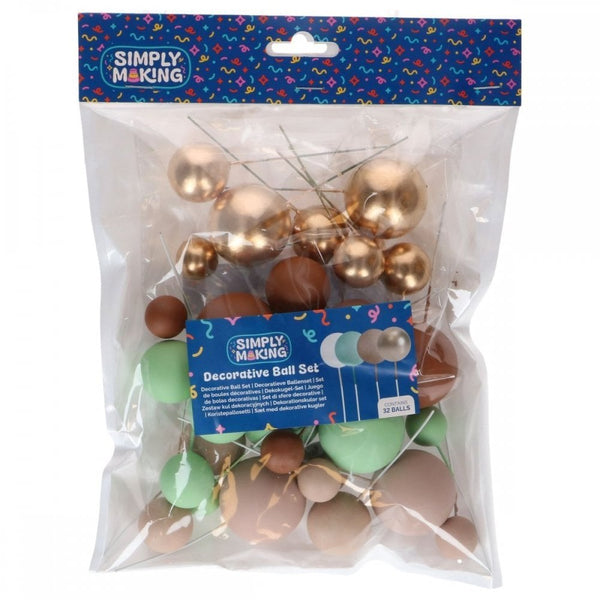 Earthy Tones & Gold Decorative Ball Set
