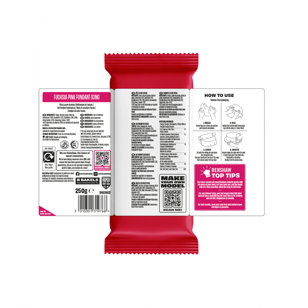 Fuchsia Pink - Just Roll With It Sugarpaste Fondant Icing 250g