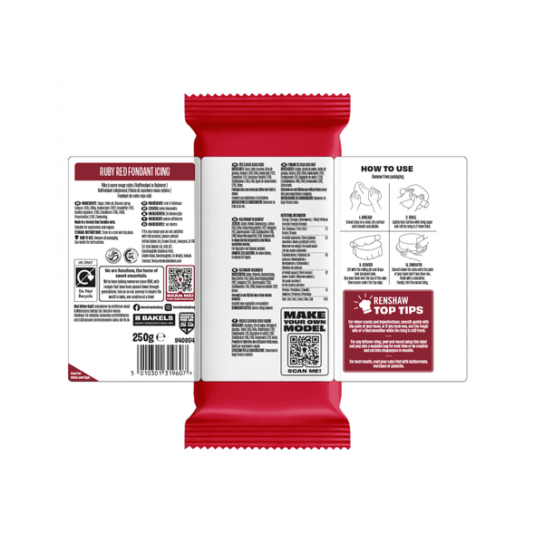 Ruby Red - Just Roll With It Sugarpaste Fondant Icing 250g