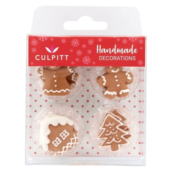 Gingerbread Village Edible Sugar Toppers Set Of 12
