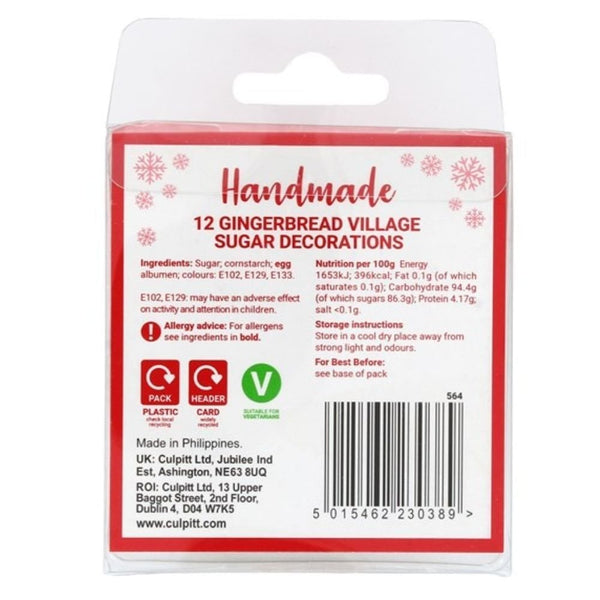 Gingerbread Village Edible Sugar Toppers Set Of 12