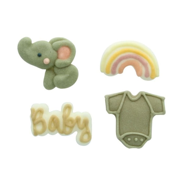 Baby Green Edible Sugar Toppers Set Of 12