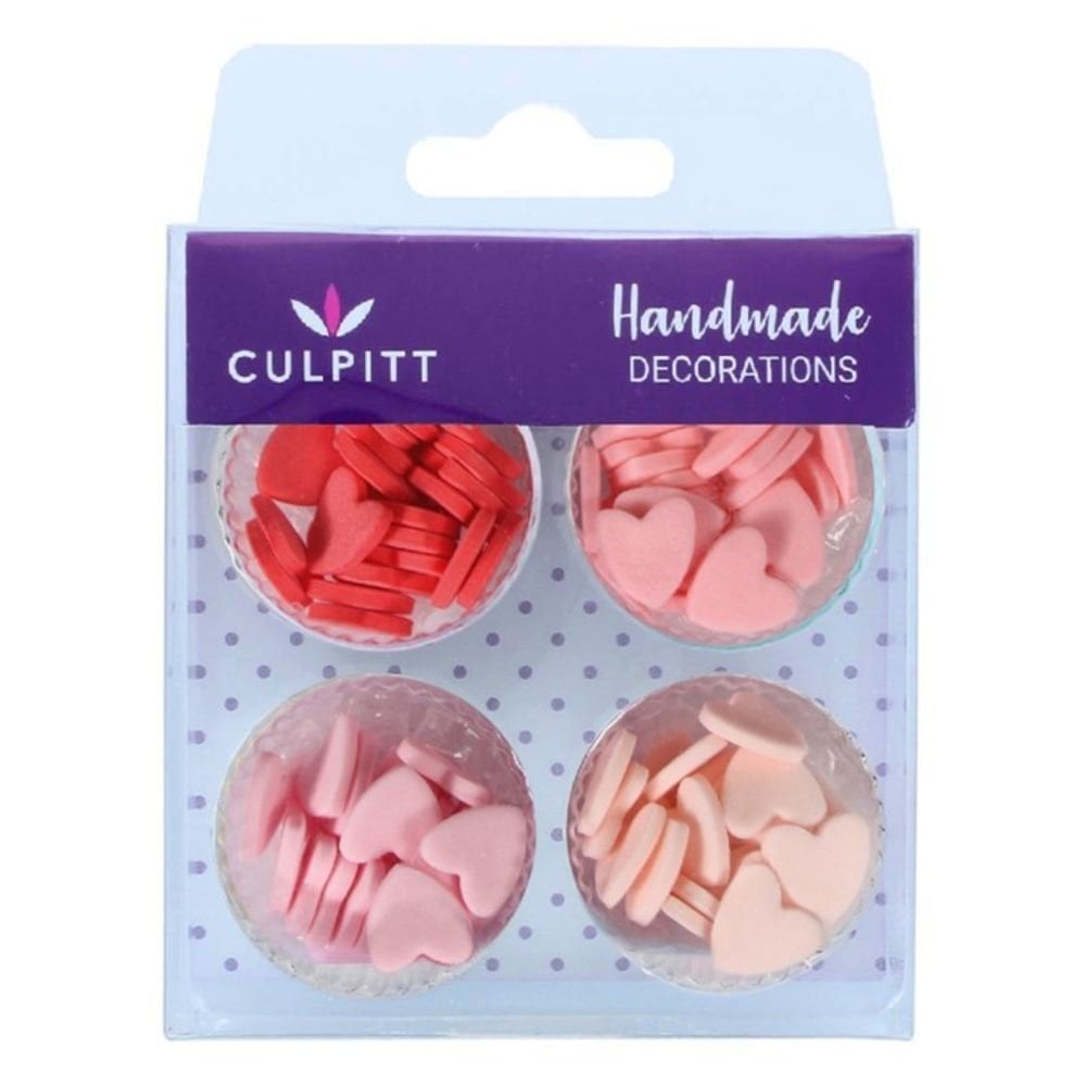 Red & Pink Mini Hearts Edible Sugar Toppers Set Of 100