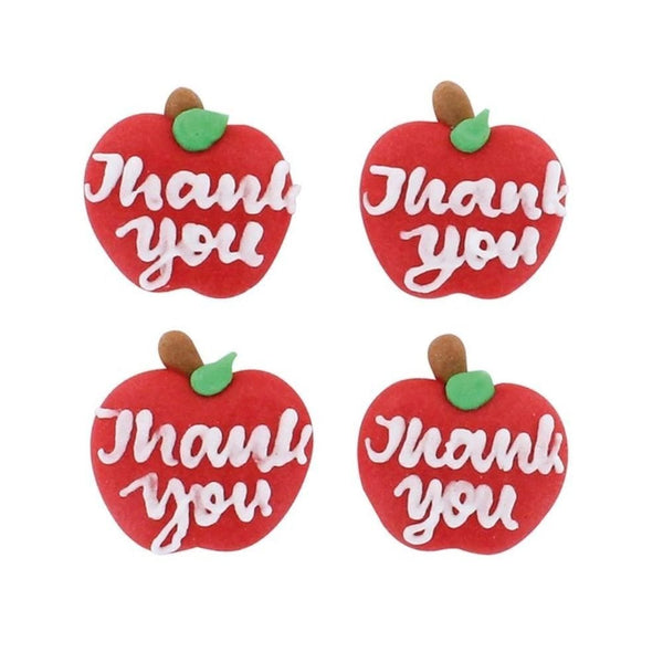 Thank You Apple Edible Sugar Toppers Set Of 12