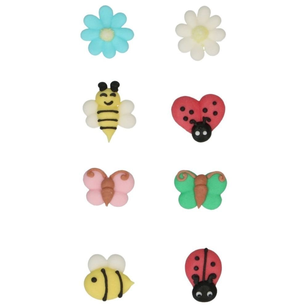 Spring Garden Sugar Decorations Set of 8
