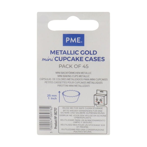 Gold Mini Baking Cases x 45