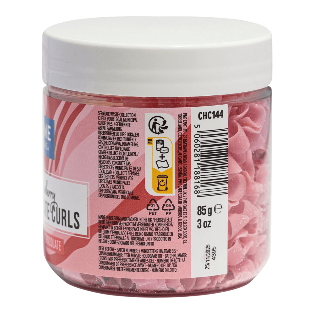 Strawberry - Belgian Chocolate Curls 85g