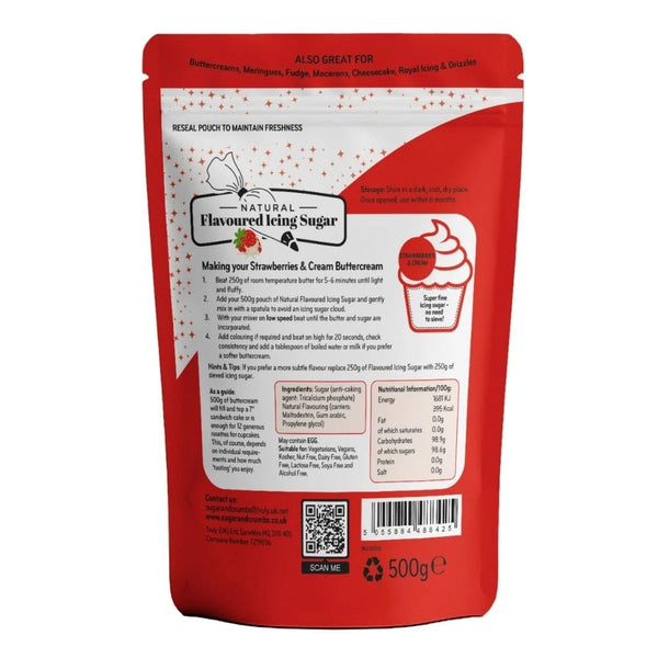 Strawberries & Cream - Natural Flavoured Icing Sugar 500g