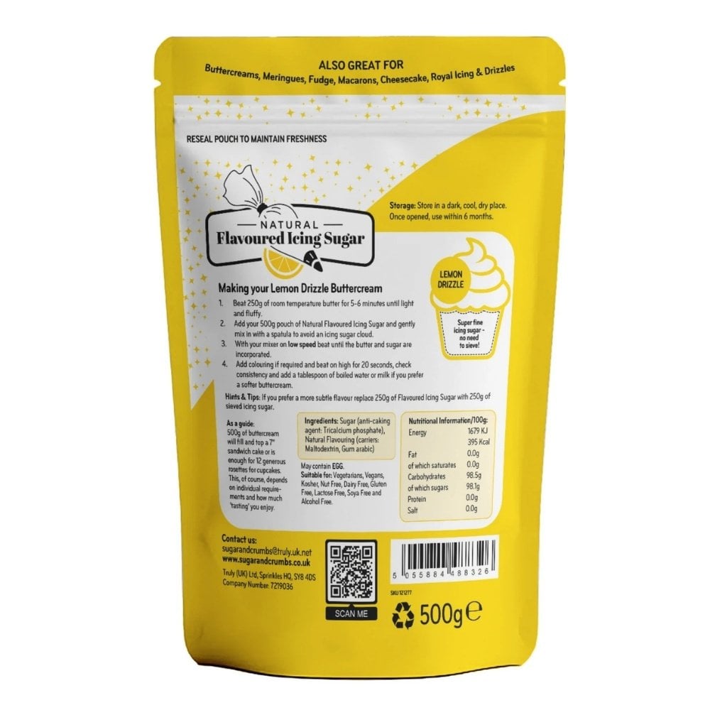 Lemon Drizzle - Natural Flavoured Icing Sugar