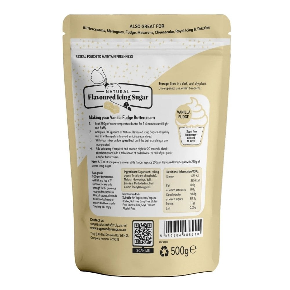 Vanilla Fudge - Natural Flavoured Icing Sugar 500g