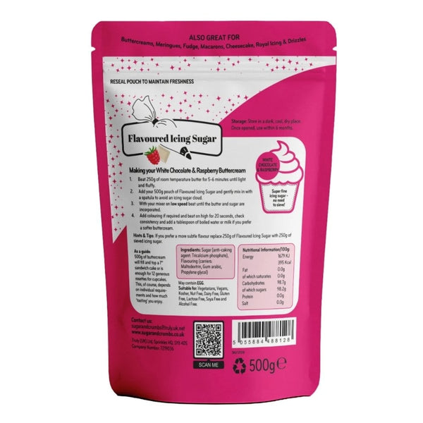 White Chocolate & Raspberry - Flavoured Icing Sugar 500g