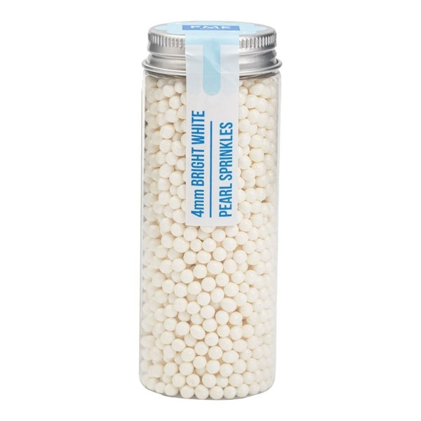 4mm Bright White Pearl Sprinkles 74g