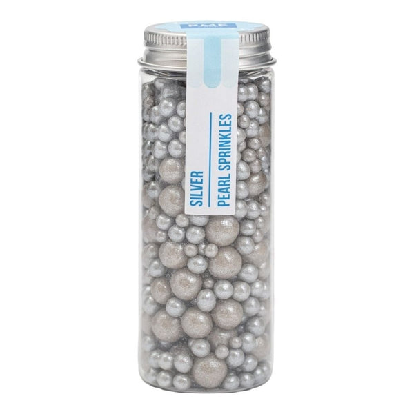 Mixed Sizes Silver Pearl Sprinkles 76g