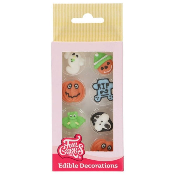Spooky Pumpkins Sugar Decorations Set of 8