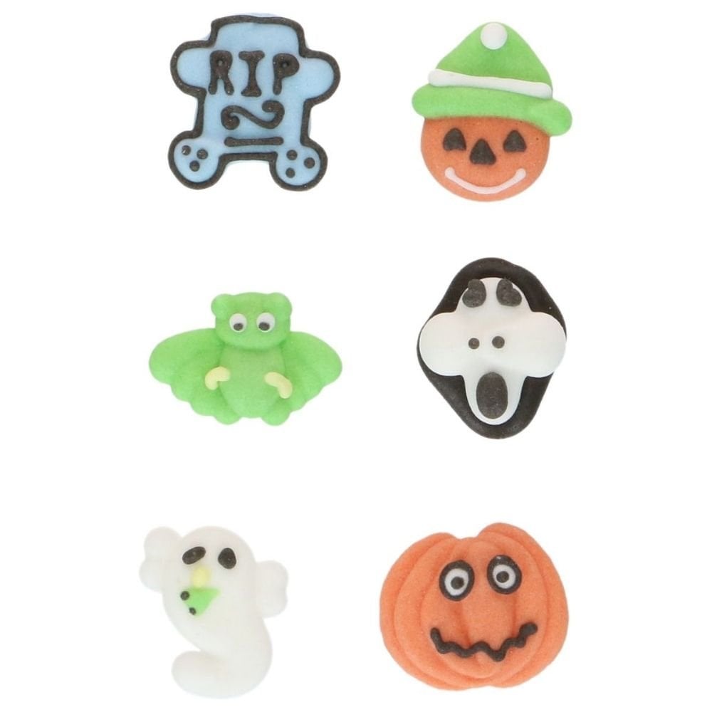 Spooky Pumpkins Sugar Decorations Set of 8