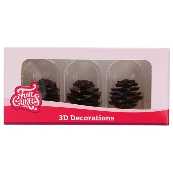 3D Pine Cones Chocolate Decorations Pack of 3