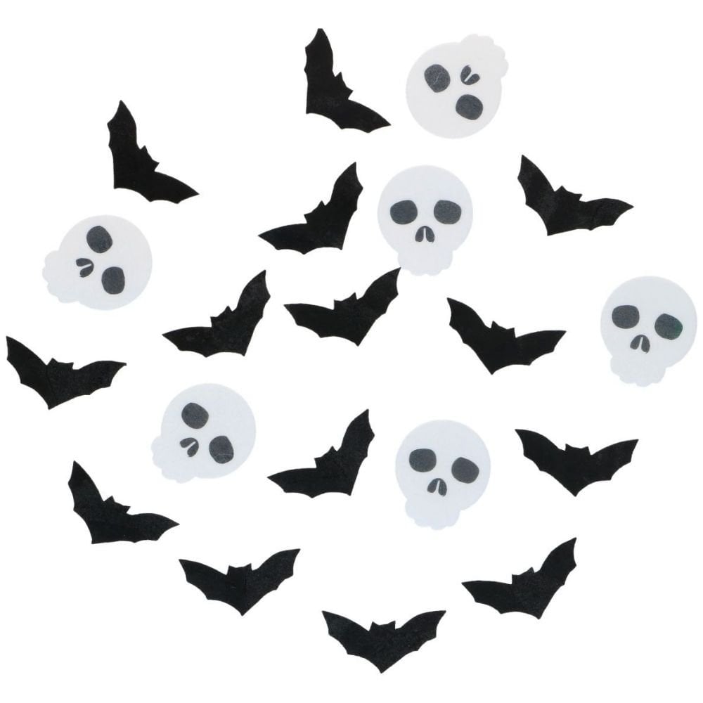 Bat & Skull Edible Wafer Decorations Set of 18