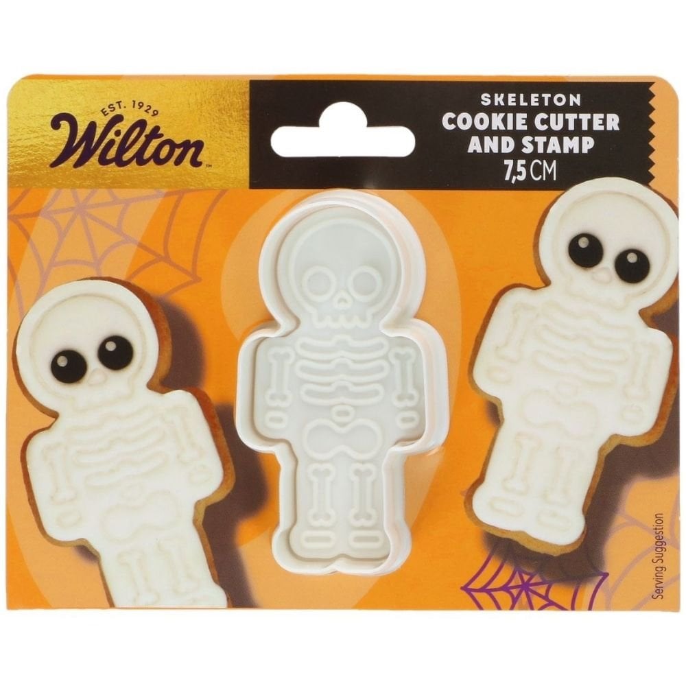 Skeleton Cookie Cutter With Stamp 7.5cm